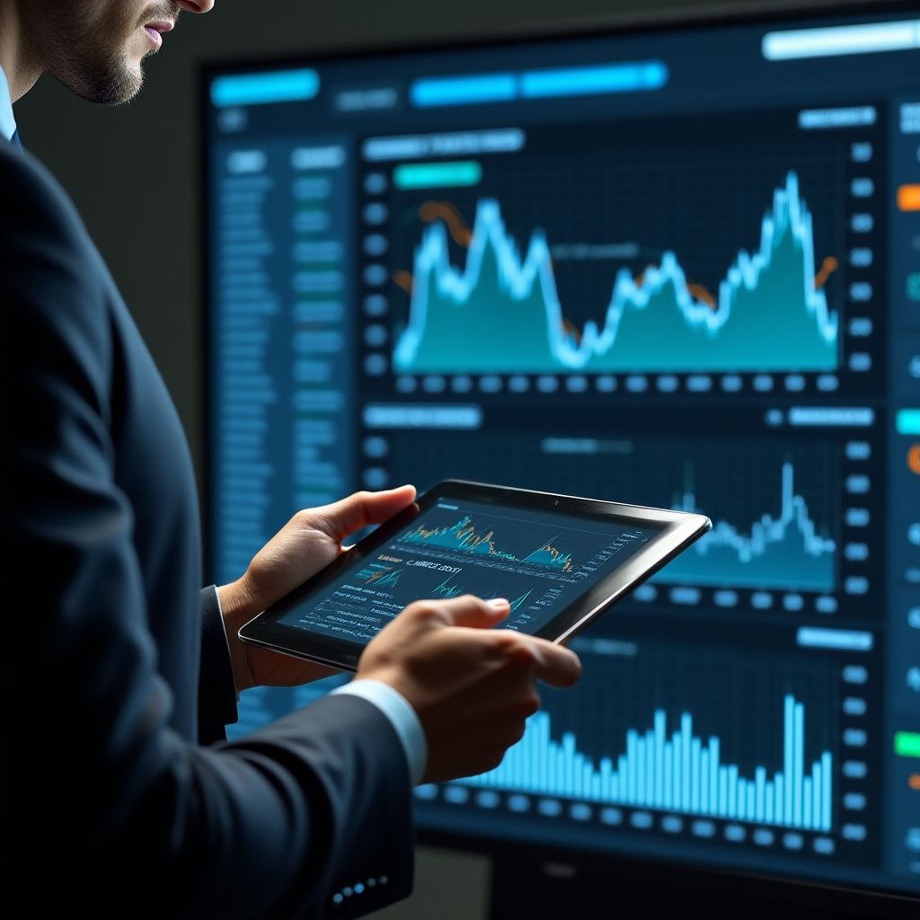 Gráficos financieros y análisis de datos.