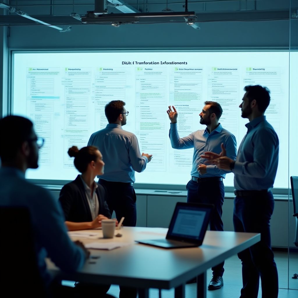 Proceso de transformación digital en una empresa.